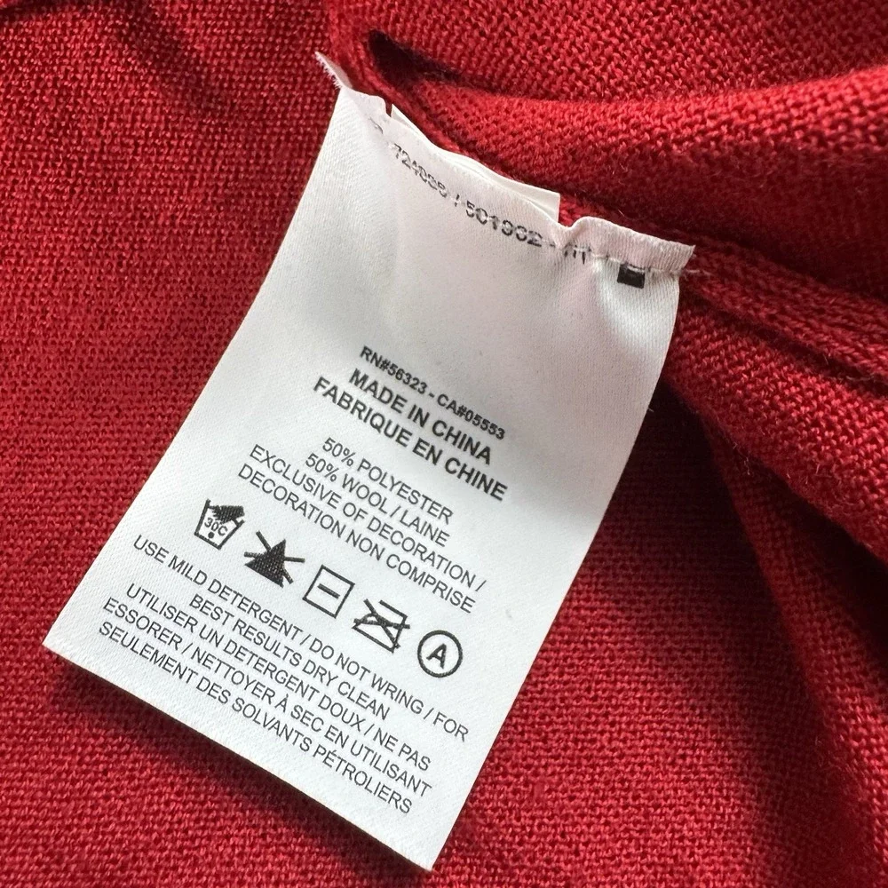 Nike Tiger Woods Wool Blend Knit Golf Sweater Red Mens XL EUC CU9782-687 - Picture 6 of 8